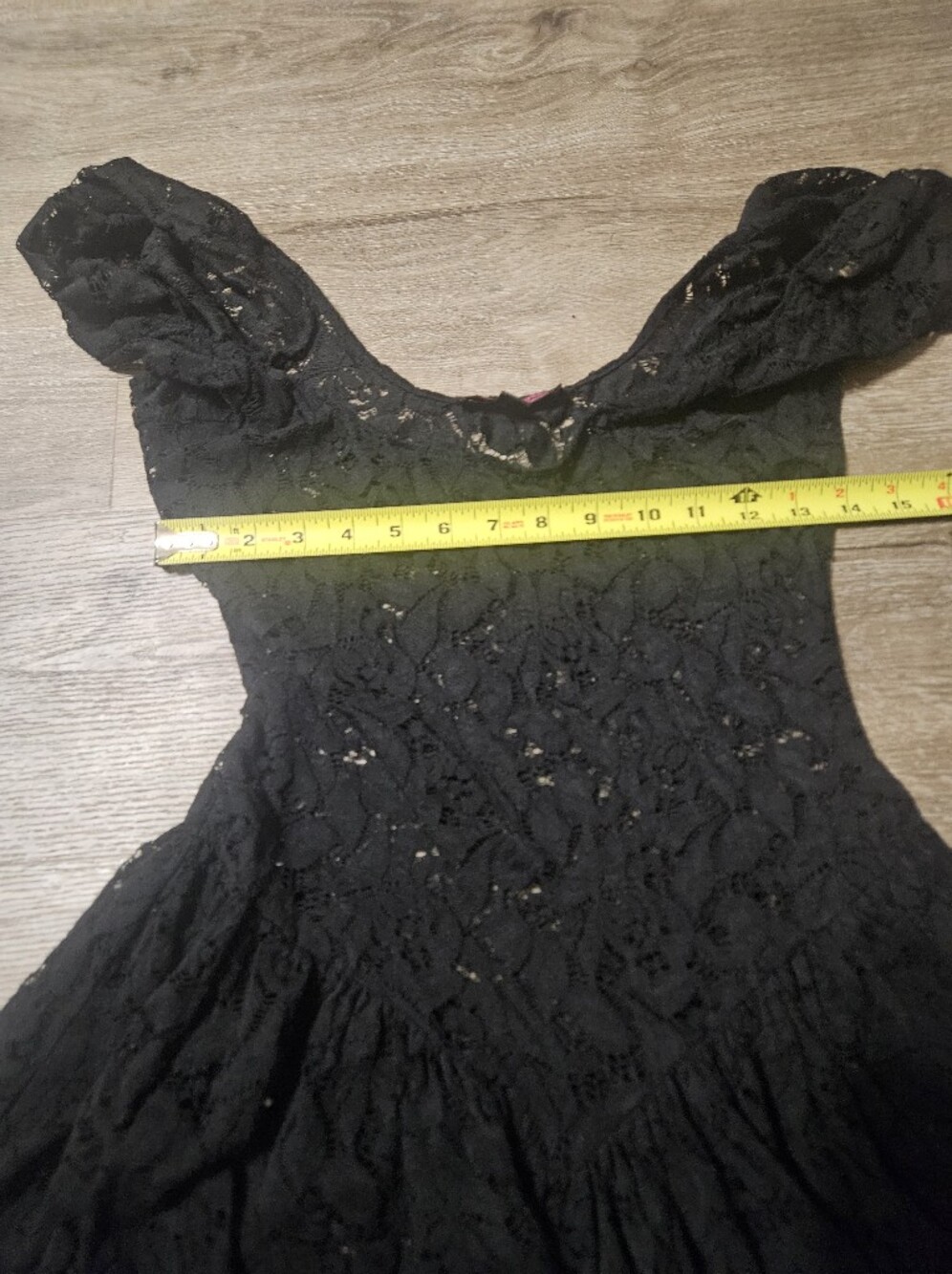*Vintage* Betsey Johnson Black Lace Off-Shoulder Mini Dress - Picture 2 of 6